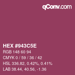 Color code: HEX #943C5E | qconv.com