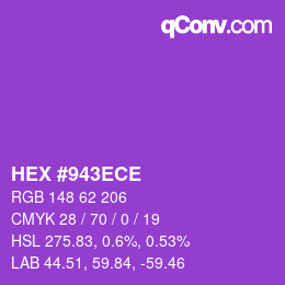 Color code: HEX #943ECE | qconv.com
