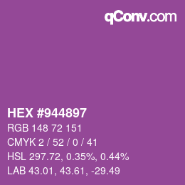 Color code: HEX #944897 | qconv.com