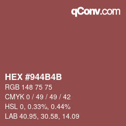 Color code: HEX #944B4B | qconv.com