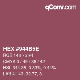 Code couleur: HEX #944B5E | qconv.com