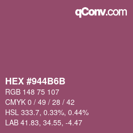 Color code: HEX #944B6B | qconv.com