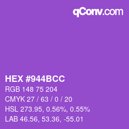 Color code: HEX #944BCC | qconv.com