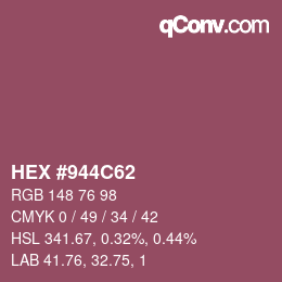 Color code: HEX #944C62 | qconv.com