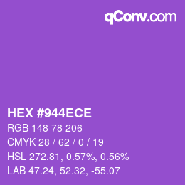 カラーコード: HEX #944ECE | qconv.com