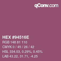 Color code: HEX #94516E | qconv.com