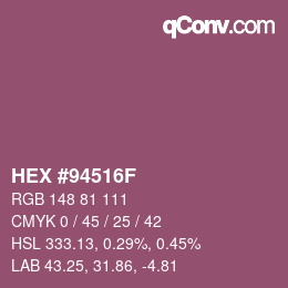 Color code: HEX #94516F | qconv.com