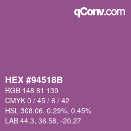 Color code: HEX #94518B | qconv.com