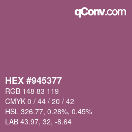 颜色代码: HEX #945377 | qconv.com