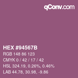 Color code: HEX #94567B | qconv.com