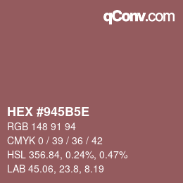 Color code: HEX #945B5E | qconv.com