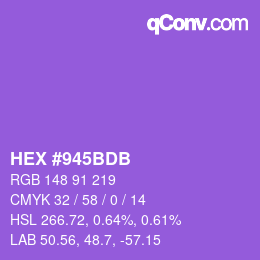 Color code: HEX #945BDB | qconv.com