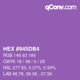 カラーコード: HEX #945DB4 | qconv.com
