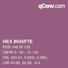 Color code: HEX #945F7E | qconv.com