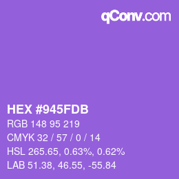 カラーコード: HEX #945FDB | qconv.com
