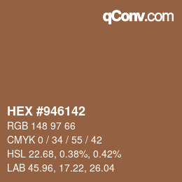 カラーコード: HEX #946142 | qconv.com