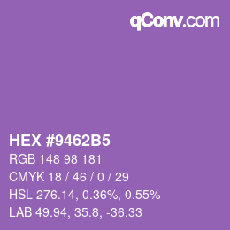 カラーコード: HEX #9462B5 | qconv.com