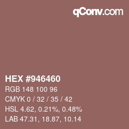 Color code: HEX #946460 | qconv.com