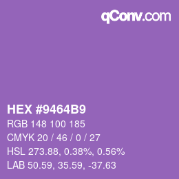 Color code: HEX #9464B9 | qconv.com