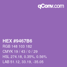 Color code: HEX #9467B6 | qconv.com