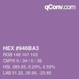 颜色代码: HEX #946BA3 | qconv.com