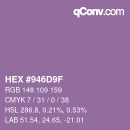 Color code: HEX #946D9F | qconv.com