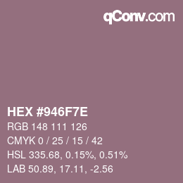 Color code: HEX #946F7E | qconv.com