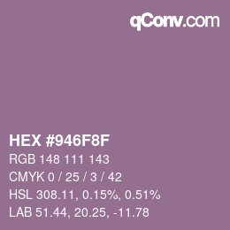 Color code: HEX #946F8F | qconv.com
