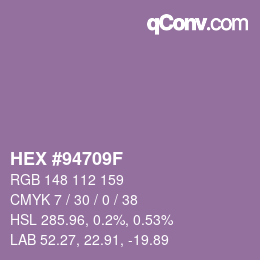 Farbcode: HEX #94709F | qconv.com