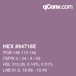 颜色代码: HEX #94718E | qconv.com
