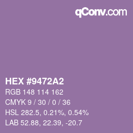Color code: HEX #9472A2 | qconv.com