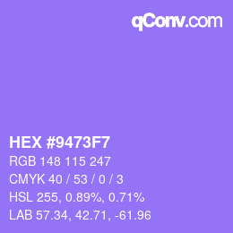 颜色代码: HEX #9473F7 | qconv.com