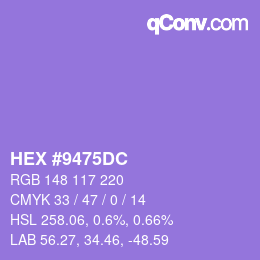 颜色代码: HEX #9475DC | qconv.com