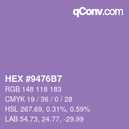 Color code: HEX #9476B7 | qconv.com