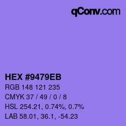Color code: HEX #9479EB | qconv.com