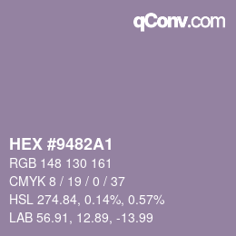 Color code: HEX #9482A1 | qconv.com