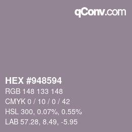 カラーコード: HEX #948594 | qconv.com