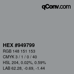 Código de color: HEX #949799 | qconv.com