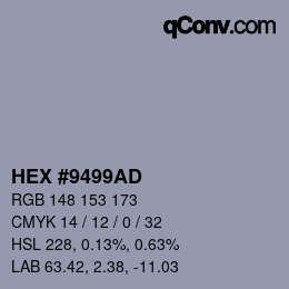 Código de color: HEX #9499AD | qconv.com