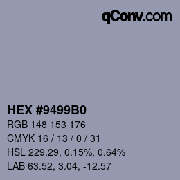 Color code: HEX #9499B0 | qconv.com