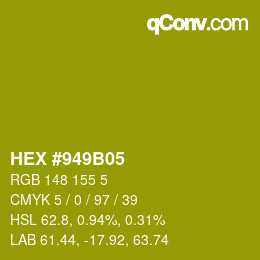 Color code: HEX #949B05 | qconv.com