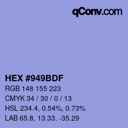 Color code: HEX #949BDF | qconv.com