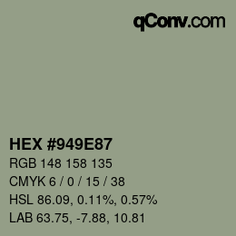 カラーコード: HEX #949E87 | qconv.com