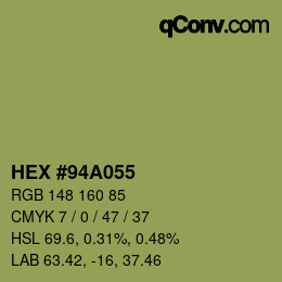 颜色代码: HEX #94A055 | qconv.com