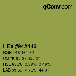 Color code: HEX #94A148 | qconv.com