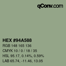 Color code: HEX #94A588 | qconv.com