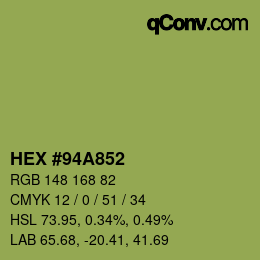 Color code: HEX #94A852 | qconv.com