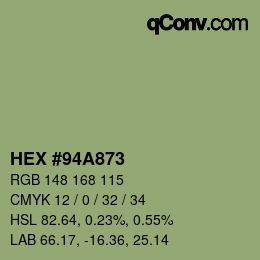 颜色代码: HEX #94A873 | qconv.com