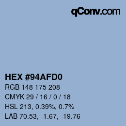 Color code: HEX #94AFD0 | qconv.com