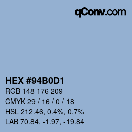Color code: HEX #94B0D1 | qconv.com